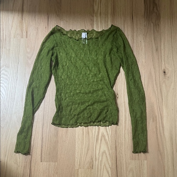 Urban Outfitters Tops - Urban Outfitters Green Sheer Lace Top